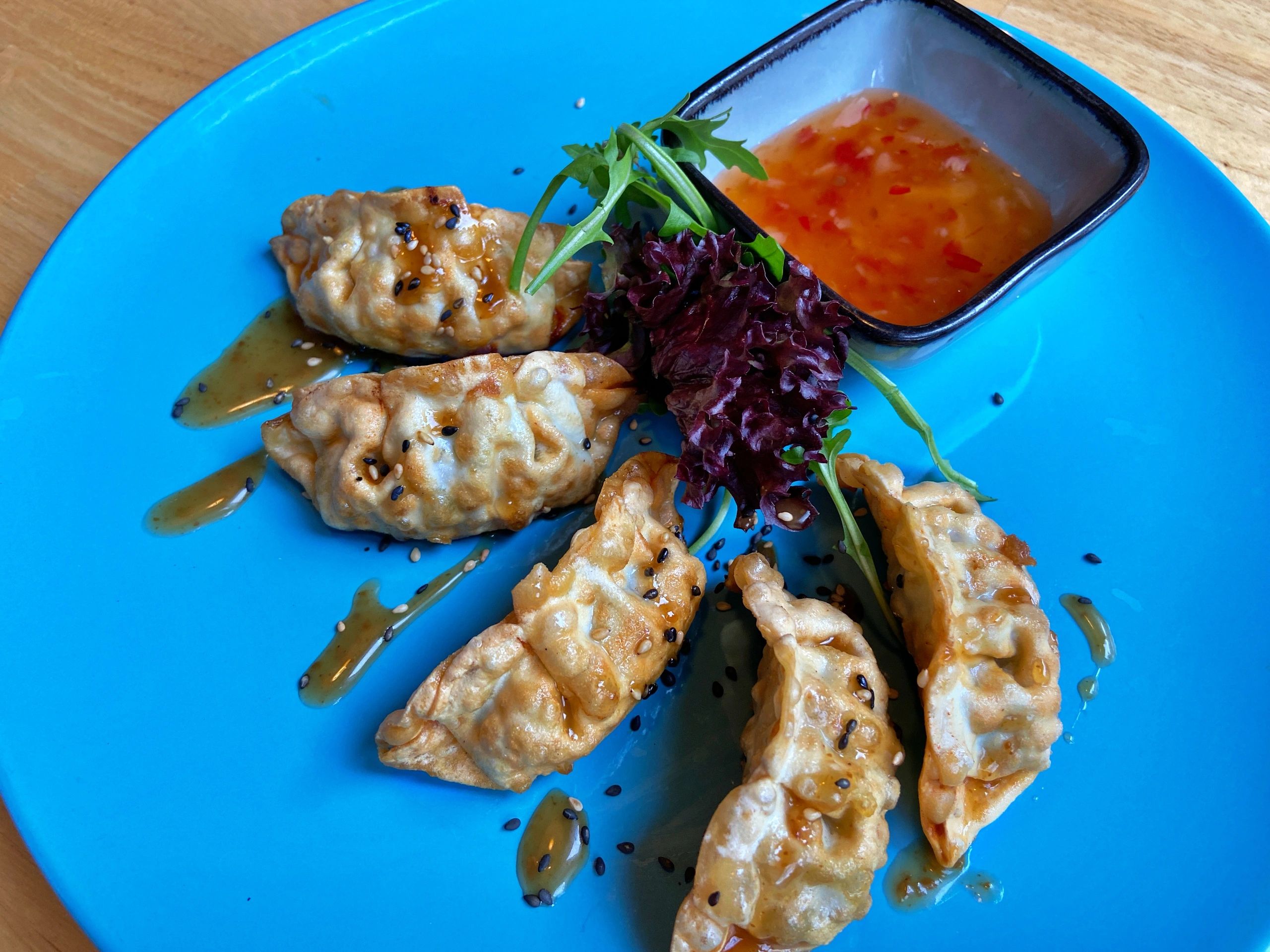 Crispy gyoza plate from Vendor 1
