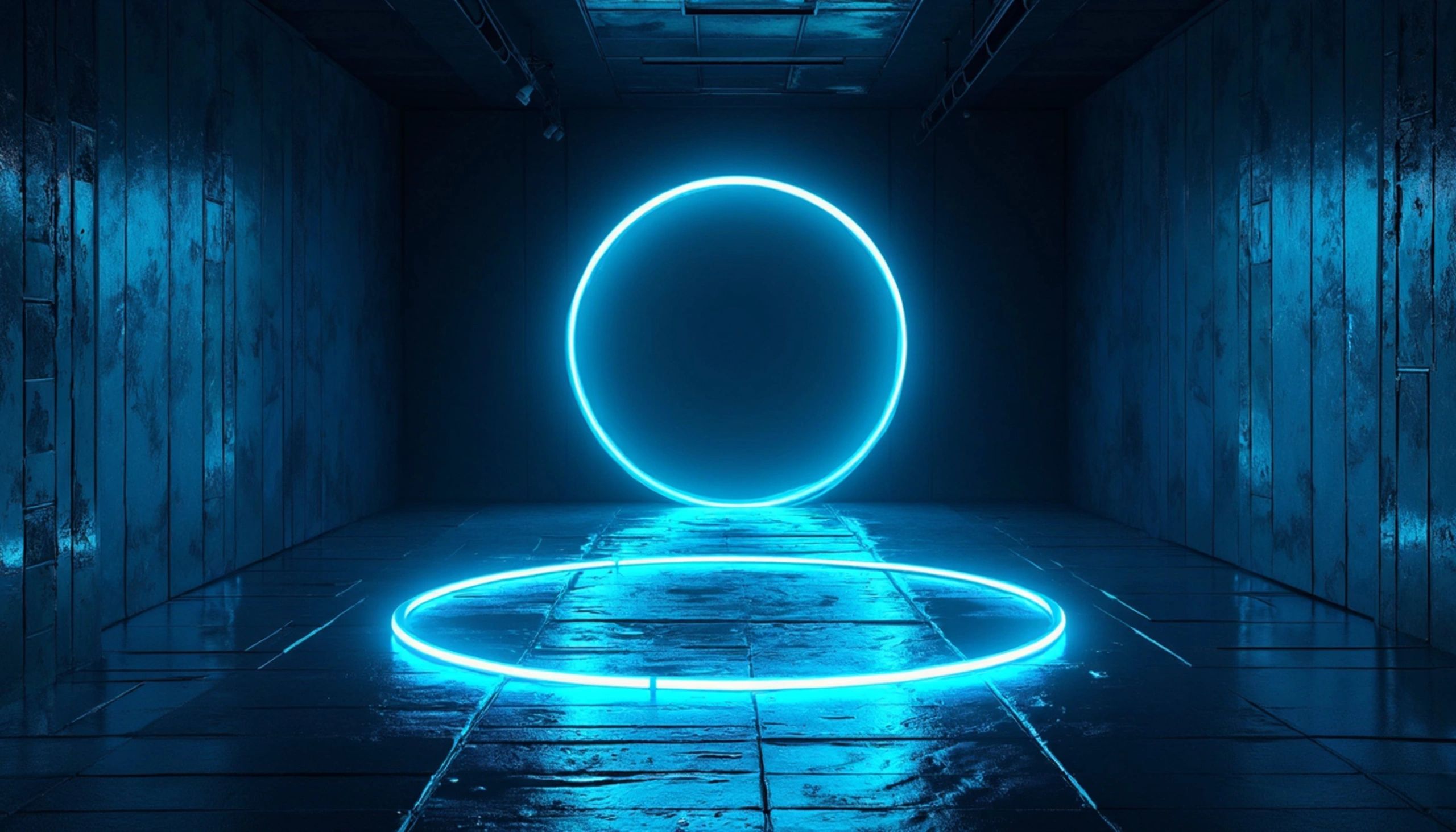 Blue neon circles representing K-pop inspired style section