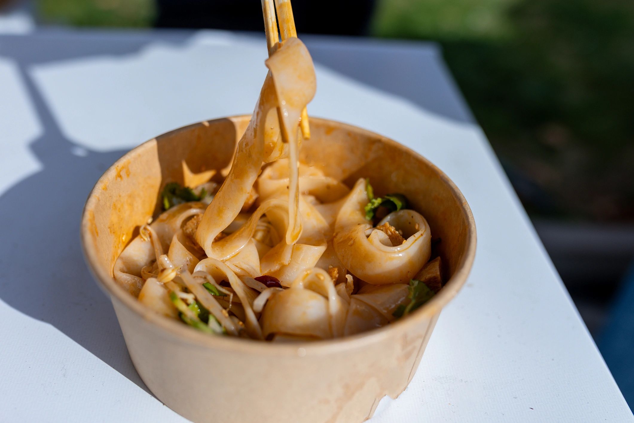 Cold noodle dish with vegetables and sauce