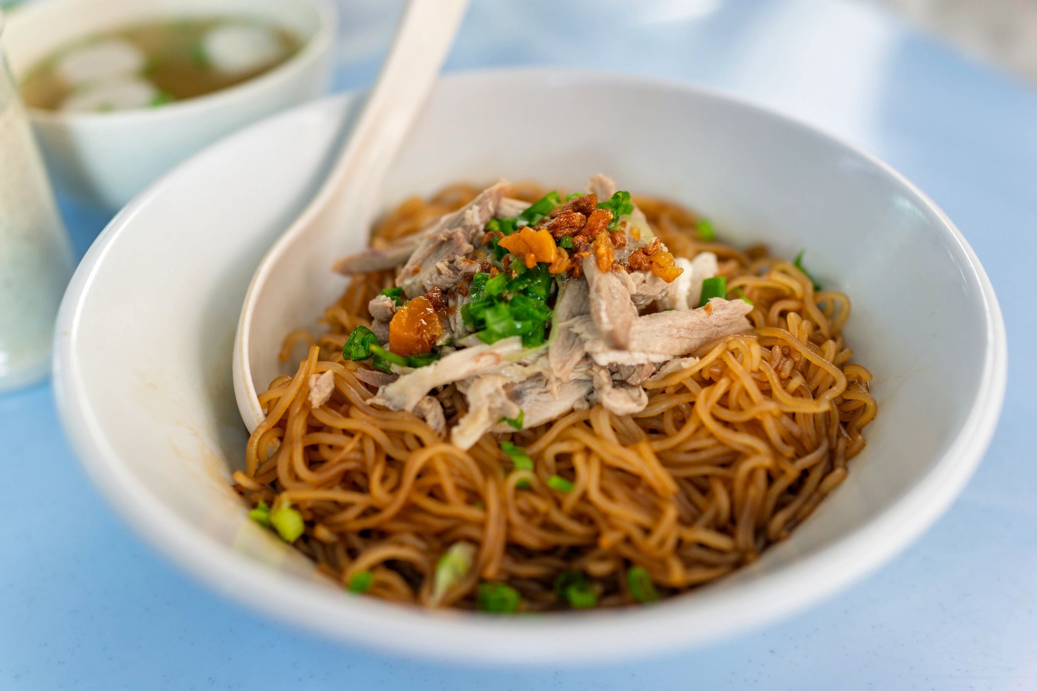 Hearty noodle and protein combo meal